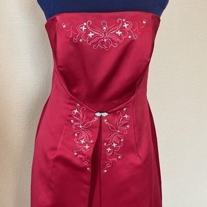 Strapless Michaelangelo Red Ladies Prom Dress Size 2